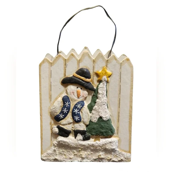 Snowman Christmas Holiday Decor Mini Gift Basket Bag - Picture 1 of 1